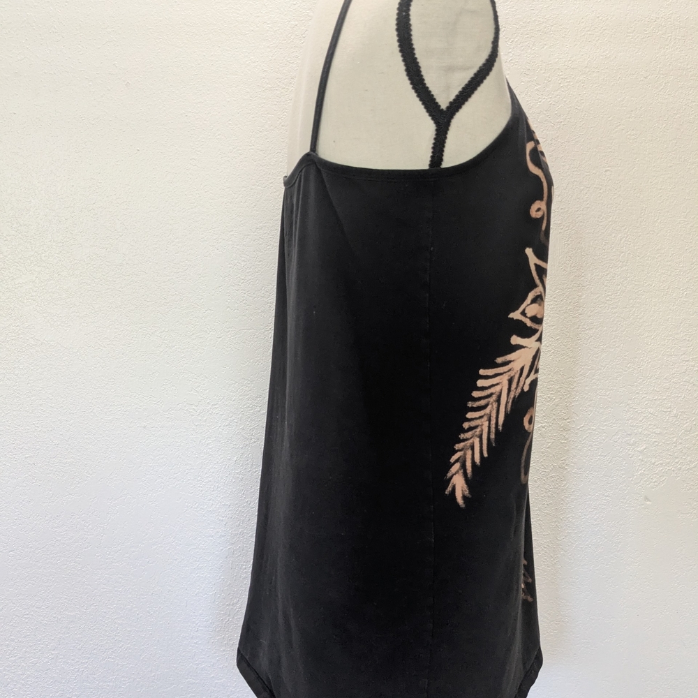 Maurices Black Cotton Blend Top With Bleach Art Sunflower Sz XL - Picture 6 of 14
